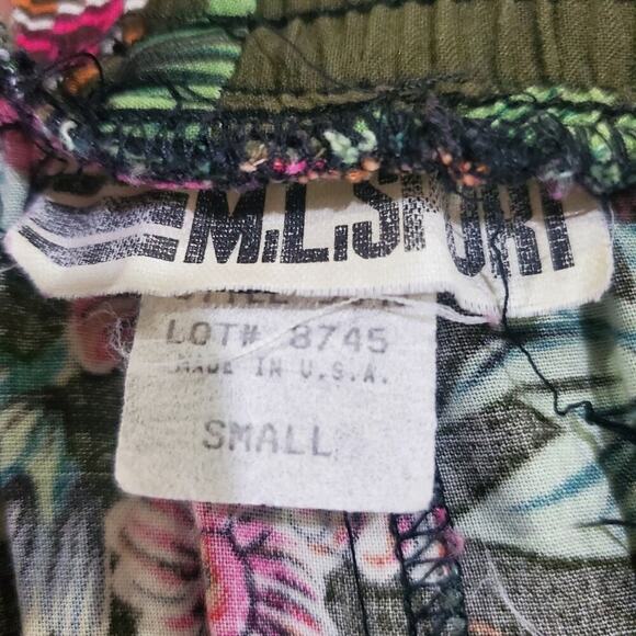 Vintage ML Sport Skirt Womens Size Small 80s Green Pink Floral Maxi Cottage boho - Picture 7 of 8